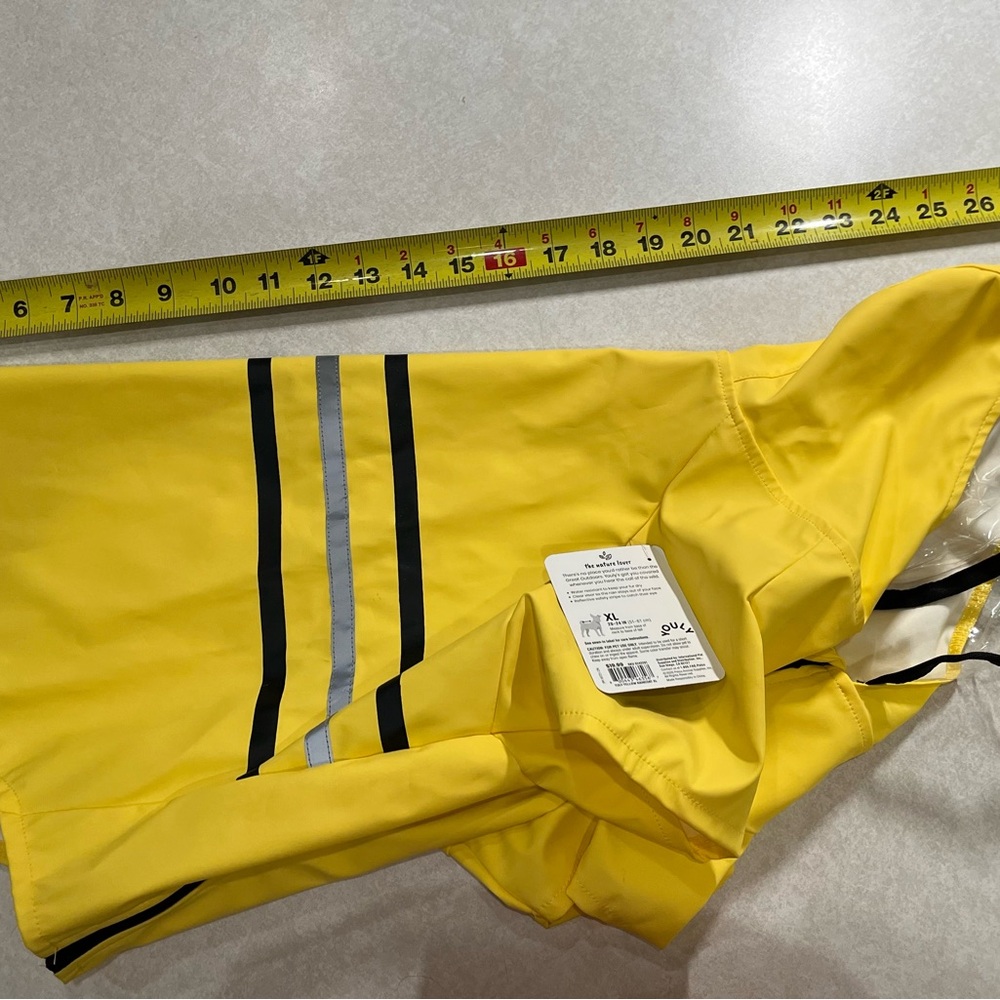 XL doggie rain coat with reflective strip